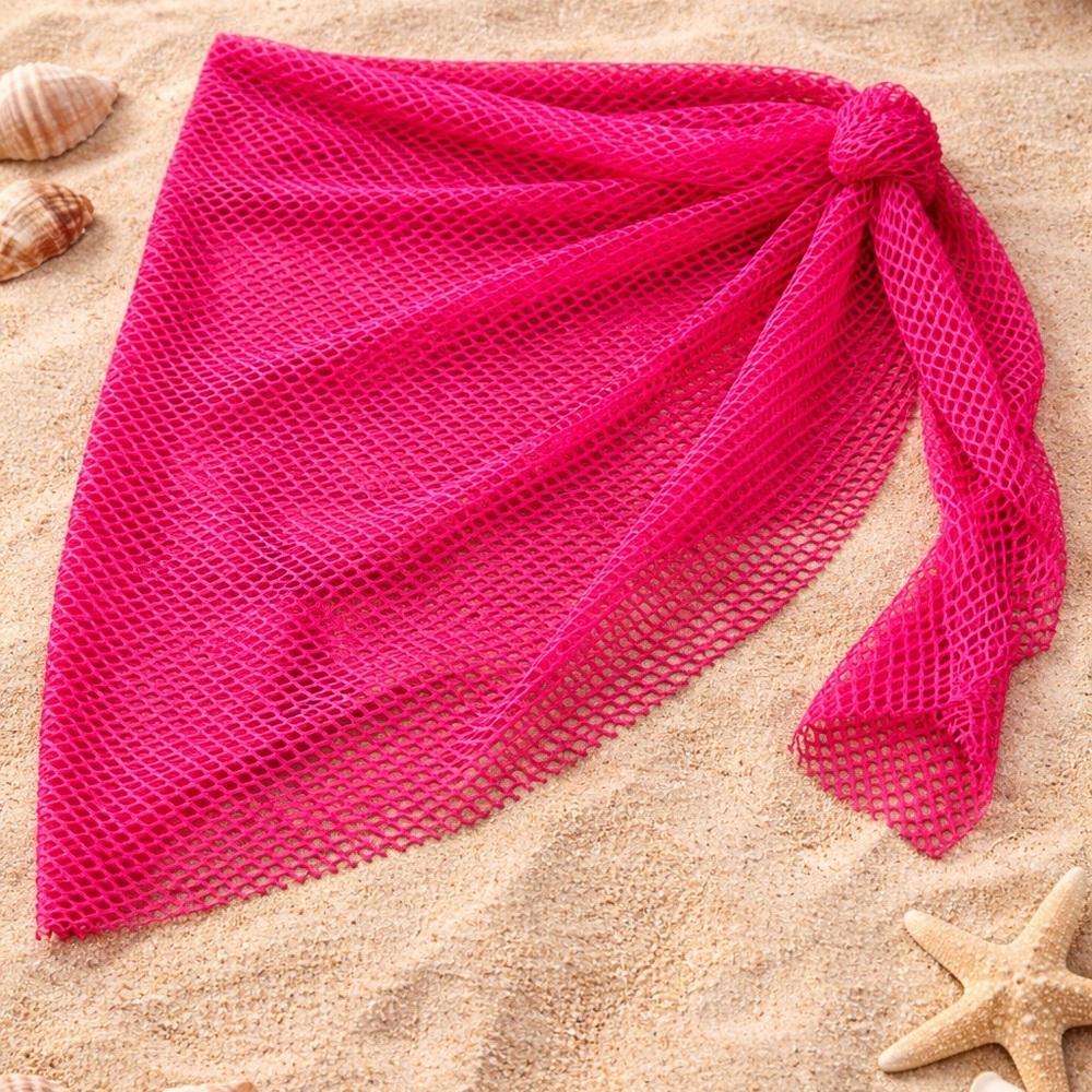 💖 Bozzolo Pink Mesh Sarong Cover Up Beach Wrap Size XL‎ Resort Spring Chic
